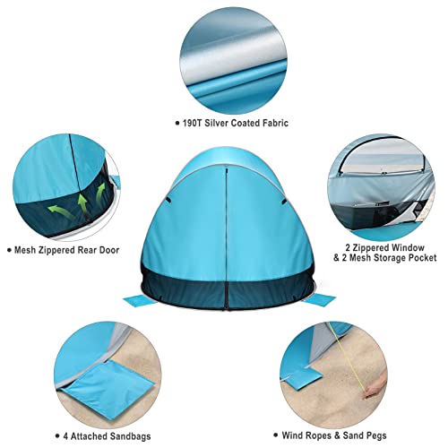 G4Free 3-4 Persons Pop Up Beach Tent