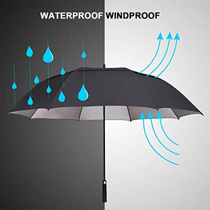 G4Free 54/62/68 Inch UV Protection Automatic Open Double Canopy Vented Sun Rain Umbrella
