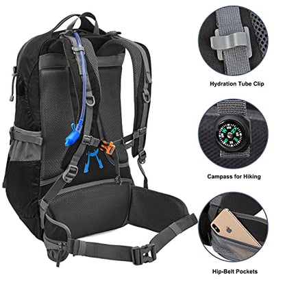 G4Free 50L Waterproof Daypack with 2L BPA Free Bladder & Rain Cover
