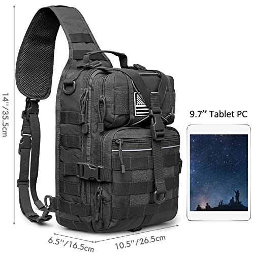 G4Free Tactical Sling Backpack Big Molle EDC Assault Range Bag Pack Military Style for Concealed Carry