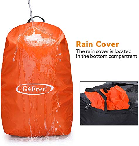 G4Free Activewear - G4Free 45L Waterproof Hiking Travel Backpack with Rain Cover -D02V648A-D02V648B-D02V648C-D02V648D