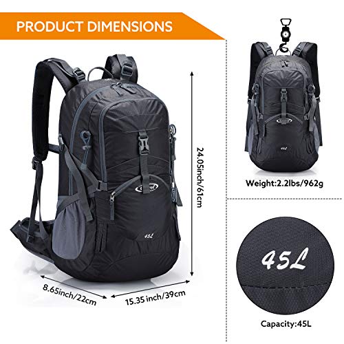 G4Free Activewear - G4Free 45L Waterproof Hiking Travel Backpack with Rain Cover -D02V648A-D02V648B-D02V648C-D02V648D