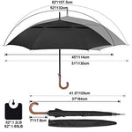 G4Free Activewear - G4Free 52/62inch Wooden J Handle Auto Open  Golf Umbrella -D02V552A-D02V657A-D02V552B-D02V657B-D02V552J