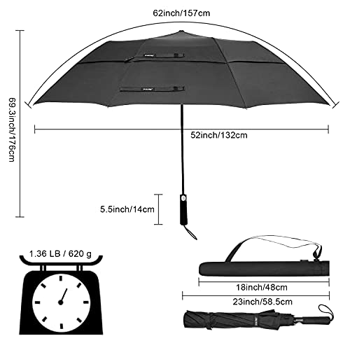 G4Free Activewear - G4Free 62 Inch Portable Automatic Open Oversize Vented Double Canopy Umbrellas -D02V684A-D02V684M-D02V684B-D02V684E-D02V684D