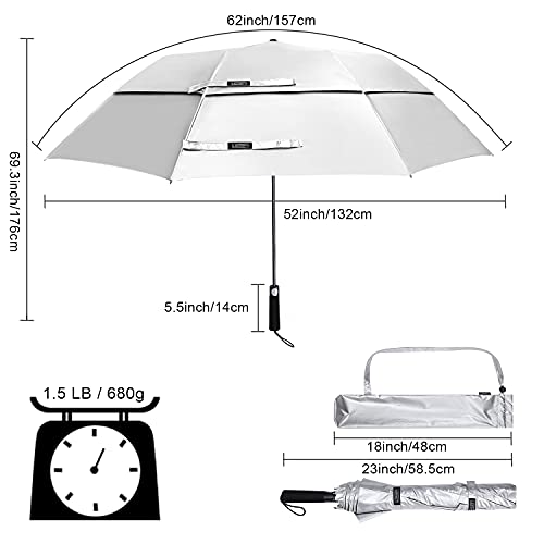G4Free Activewear - G4Free 62 Inch Portable UV Protection Automatic Big Sun Umbrella -D02V737A-D02V737B-D02V737C