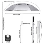 G4Free Activewear - G4Free 68 Arc Vented UV Auto Extra Large Windproof Golf/Beach  Umbrellas -D02V731A-D02V731D-D02V731C-D02V731B