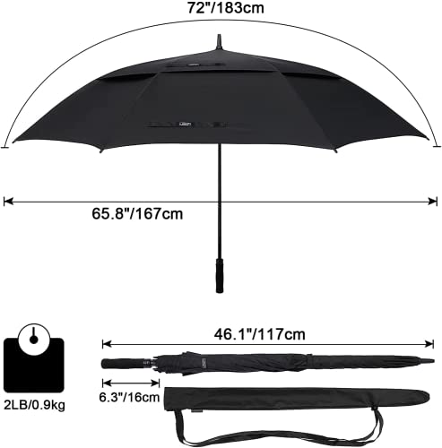 G4Free Activewear - G4Free 72 Inch Huge Double Canopy Vented Windproof Stick Umbrellas -D02V716A-D02V716C-D02V716B