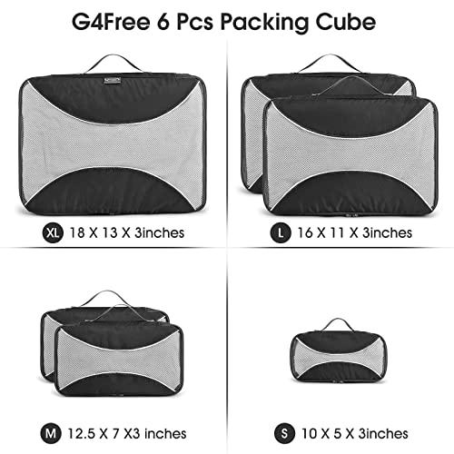 G4Free Activewear - G4Free Packing Cubes 6pcs Travel Accessories Organizers Travel Packing Bags -D10V005A-D10V005B