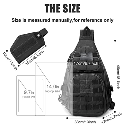 G4Free Activewear - G4Free Tactical EDC Sling Backpack, Military Rover Shoulder Sling Bag Pack with Pistol Holster for Concealed Carry -D02V760A-D02V760D-D02V760C