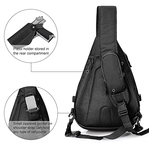 G4Free Activewear - G4Free Tactical EDC Sling Backpack, Military Rover Shoulder Sling Bag Pack with Pistol Holster for Concealed Carry -D02V760A-D02V760D-D02V760C