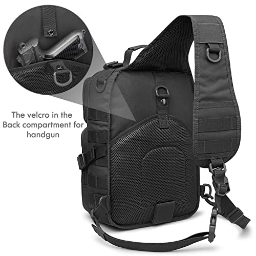 G4Free Activewear - G4Free Tactical Sling Backpack Big Molle EDC Assault Range Bag Pack Military Style for Concealed Carry -D02V676A-D02V676C