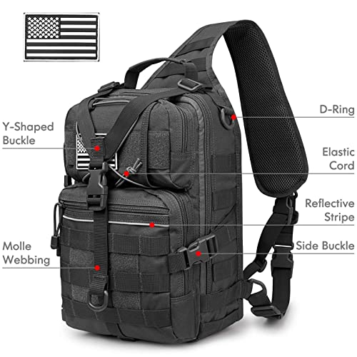 G4Free Activewear - G4Free Tactical Sling Backpack Big Molle EDC Assault Range Bag Pack Military Style for Concealed Carry -D02V676A-D02V676C
