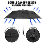G4Free - G4Free 62 Inch Portable Automatic Open Oversize Vented Double Canopy Umbrellas -D02V684A-D02V684M-D02V684B-D02V684E-D02V684D