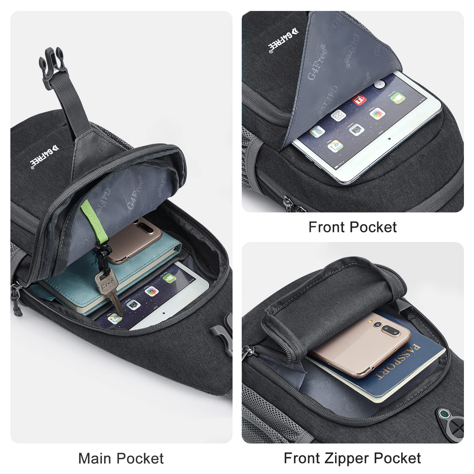 G4Free - G4Free RFID Sling Bag for Hiking Outdoor -TN22B091A-TN22B091E-TN22B091B-TN22B091F-TN22B091D