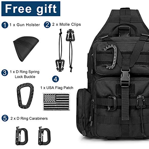 G4Free - G4Free Tactical EDC Sling Bag Backpack with Pistol Holster -D02V759D-D02V759A-D02V759F-D02V759B
